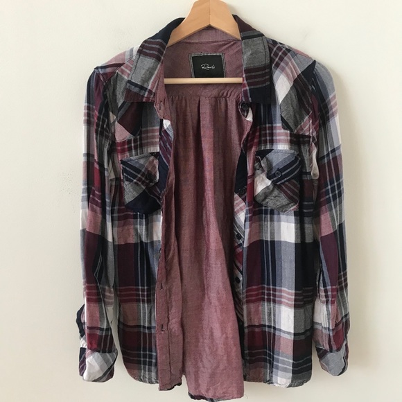 Rails double layer plaid button down - Picture 8 of 9